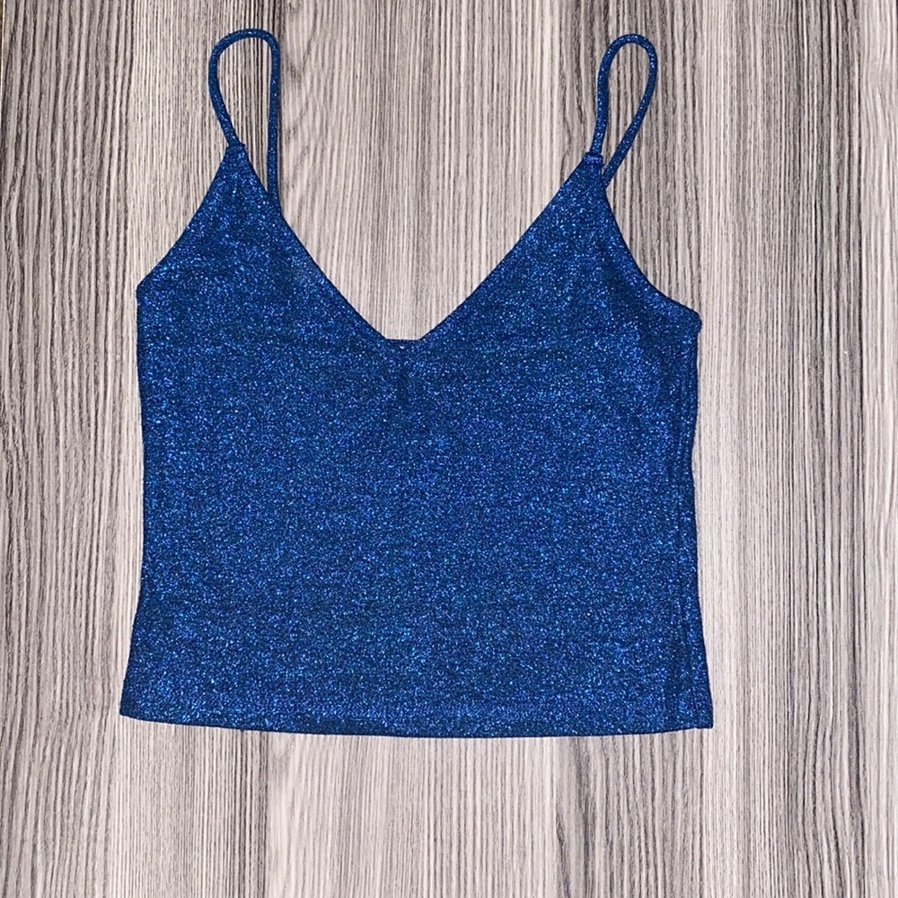 Blue Sparkle Crop Top